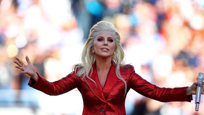 Lady Gaga Performing the US National Anthem during Superbowl 50