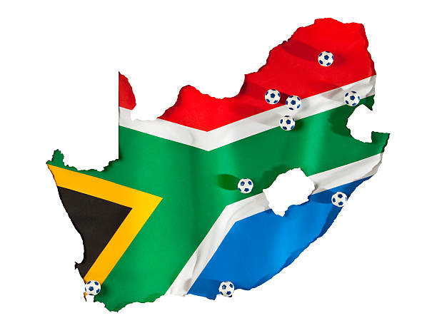 South Africa Football Map Flag