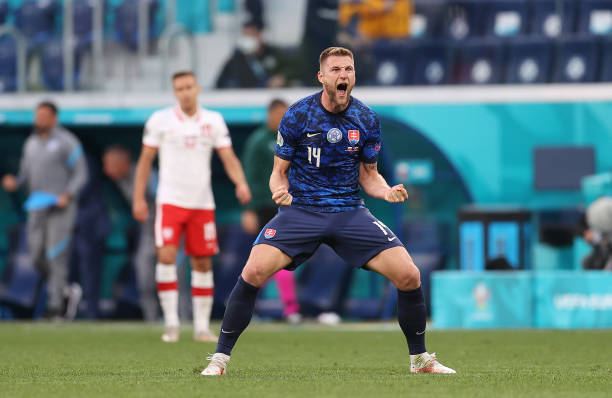 Euro 2020: Slovakia upset 10-man Poland in Group E